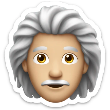 white person with longisch bushy hair sticker