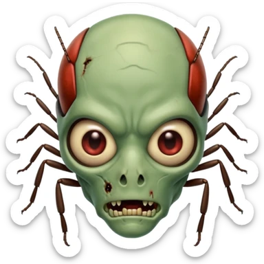 Zombie ant man face  sticker