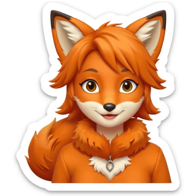 Attractive anthro fox girl sticker