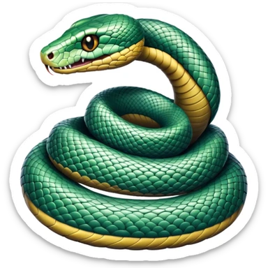 A coiled, hollow snake devouring its own empty skin. sticker