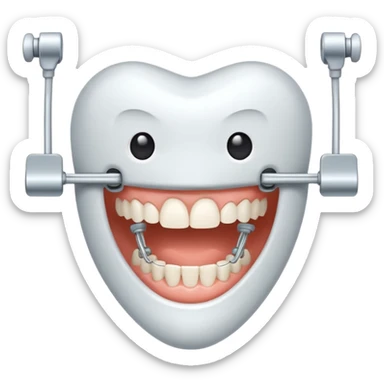 Teeth with braces sticker