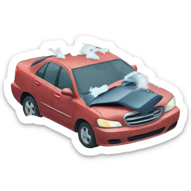 Car crash in snowstorm sticker