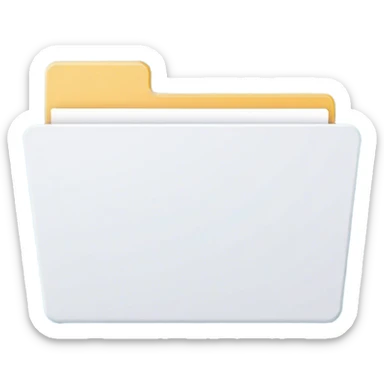 A minimalist open folder with tiny, suggesting a space ready to be filled. maintaining a clean and modern look. Flat UI illustration, digital art, empty state design, neutral background. sticker
