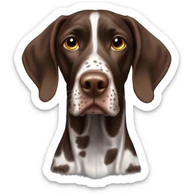 brown gsp dog French Pointer, dark brown roan with eyes, no white spots sticker