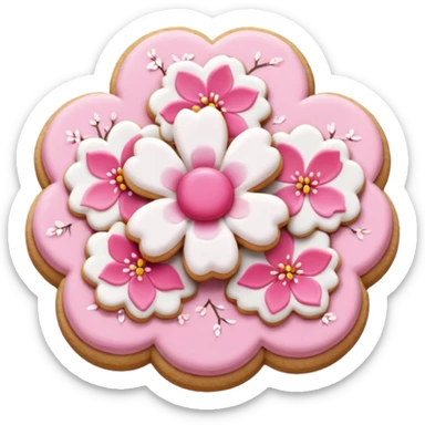 Cherry blossom shaped of a cookie sticker