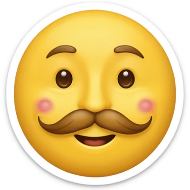 Mustache on a normal  yellow smiley  sticker