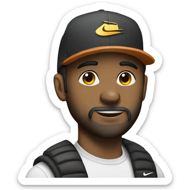 Man with a beard and Nike hat  sticker