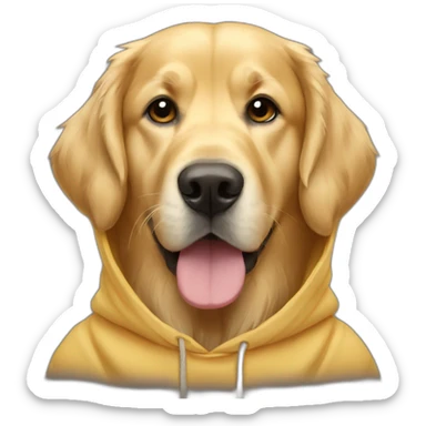 Golden retriever wearing a hoodie  sticker