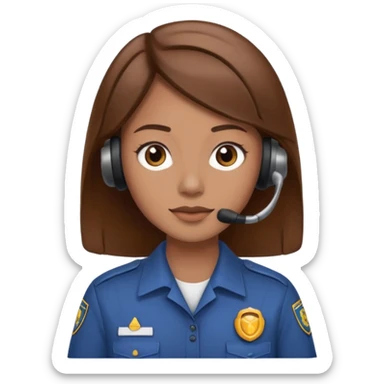 dispatcher with brown hair sticker