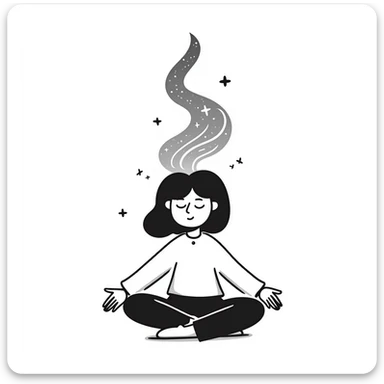 Person meditating with their spirit rising and merging with cosmic energy, spiritual ascension sticker