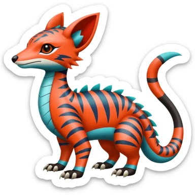  African Patterned stitched exotic tropical cyber-Sleuth-Loyd-Garmaddon-Litten-Linoone-Noibat-Fakémon-Pokémon-Vernid-creature sticker