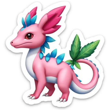 Shiny Exotic Salandit-Sylveon-Shaymin-Meganium-Hybrid-Creature sticker