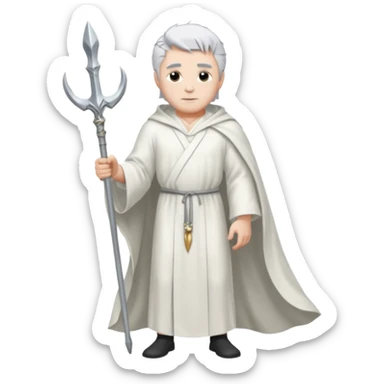 fullbody silverhair god ZEUS, white robe over shoulder, without trident sticker