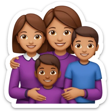 A Malay mum, around 35 years old, with two children aged about 12. sticker