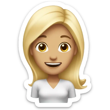 Nice girl with blonde hair laugher sticker
