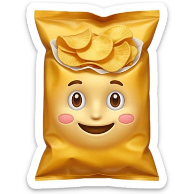  potato chip snacks bag no face sticker