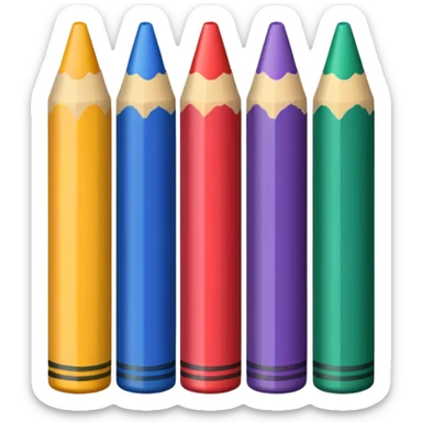 A row of crayons sticker