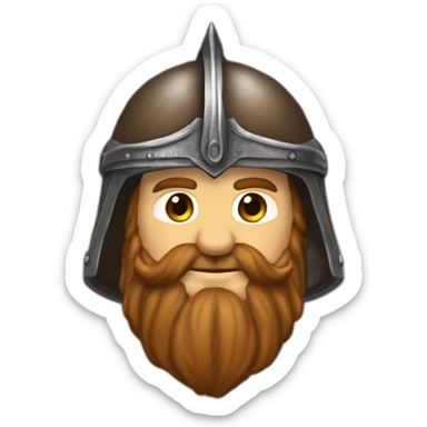 gimli lord of the rings brown beard wearing helme sticker