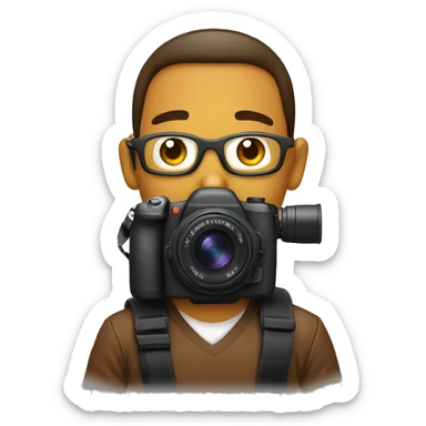 chico con un camara fotografica sticker
