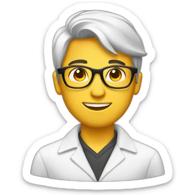 joven estudiante blanco con gafas sticker