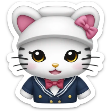 hello kitty sailor moo sticker