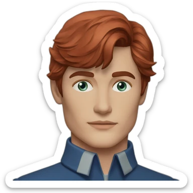 alain delon young space navigator blue eyes neat red hair sticker