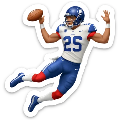Saqoun Barkley hurdle over a person sticker