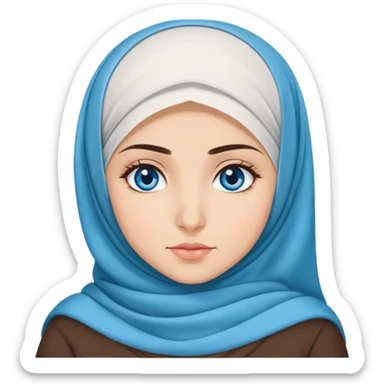 Turkish beautiful finish Konya girl blue eyes with hijab and says no  sticker