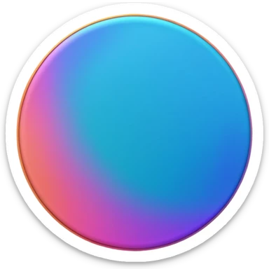 
Rotate 35 degree  coin color in in gradient of turquoise, blue, pink, purple, and coral sticker