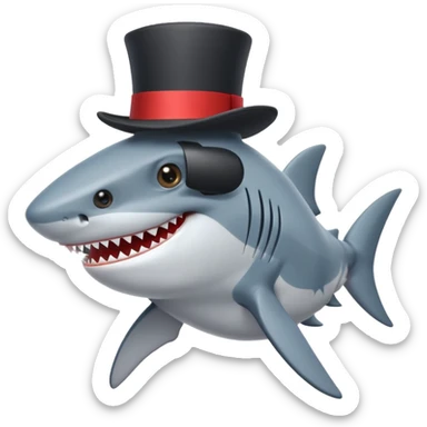 Shark with a top hat dancing  sticker