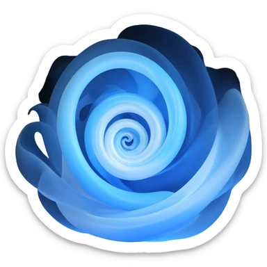 abstract swirling light or mist in blue and white tones, evoking essence of soul, elegant minimal design, transparent background sticker