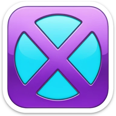Purple and Cian symbol X twitter sticker