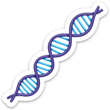 con of a single-stranded mRNA shaped as a half-helix; simple curved ribbon with small ticks for bases; balanced symmetry; flat vector, high contrast, transparent background, no text; suitable for app icon or presentation. sticker