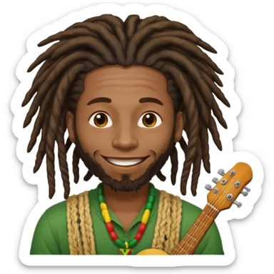 rasta black man playing reggae music sticker