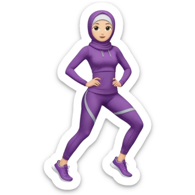 High resolution full body of a girl wearing a hijab and is a fitness trainer sticker