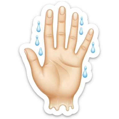 milk dripping directly off palm of hand with 5 fingers sticker