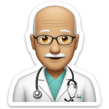 old doctor bald latin sticker
