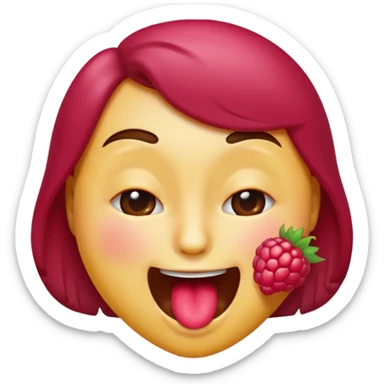 Emoji face winking blowing tongue raspberry sticker