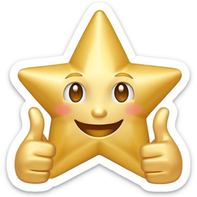 motivational star with thumbs up sticker