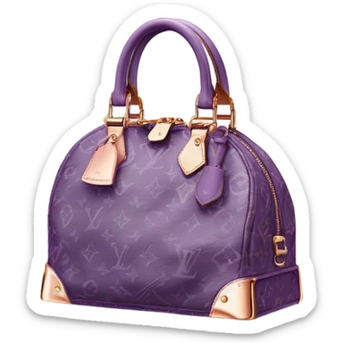purple Designer Louis Vuitton bag with rose gold monogram and witw trim sticker