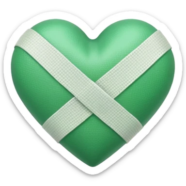 green heart with a bandage sticker