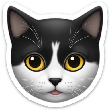 gato blanco con negro sticker