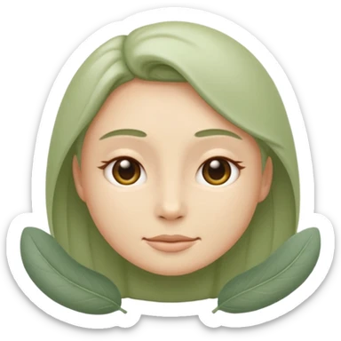 Minimal wellness emoji representing tighter skin and firmness,
subtle lifting effect, smooth contours, calm and natural,
no beauty or cosmetic symbols, soft sage green color palette sticker