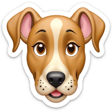 Cinematic Comical Fawn Great Dane Portrait Emoji, Head tilted dramatically with an exaggeratedly amused expression, featuring a sleek fawn Fur, wide, expressive amber eyes filled with playful disbelief, Simplified yet hilariously expressive features, highly detailed, glowing with a slightly sassy glow, high shine, dramatic yet playful, stylized with an air of cheeky mischief, bright and endearing, soft glowing outline, capturing the essence of a spirited and over-the-top guardian, so meme-worthy it feels like it could side-eye its way into internet fame instantly! sticker