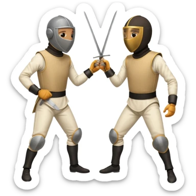 duel with epees sticker