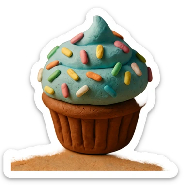 funfetti cupcake with pastel sprinkles sticker