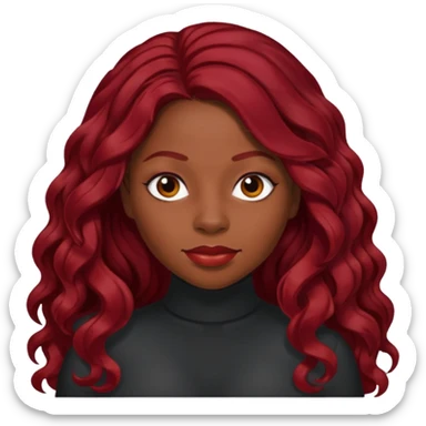 LaTavia Robeson with dark red long hair sticker