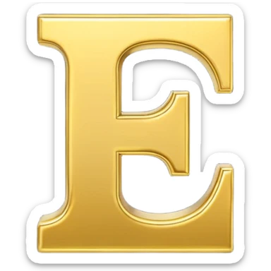 Symbole de currency en or en forme de lettre F précise, seul, 3D, brillant, style emoji simple et lisible sur fond uni. sticker