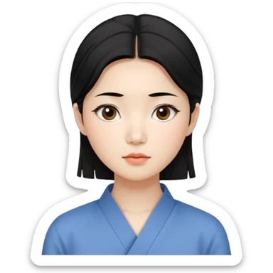 Korean woman, East Asian features,
female human face avatar only,
headshot portrait, face only,
thoughtful and calm expression, sensitive mood,
neutral face, minimal expression,
natural black hair, simple hairstyle,
clean background,
no clothes, no body, no accessories,
no cartoon, no fantas sticker