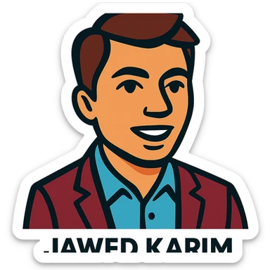 vibrant toon style portrait of Jawed Karim, YouTube founder sticker
